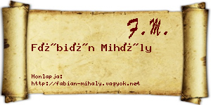 Fábián Mihály névjegykártya